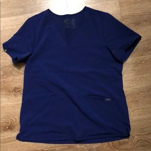 Deep royal blue Figs three pocket scrub top Casma